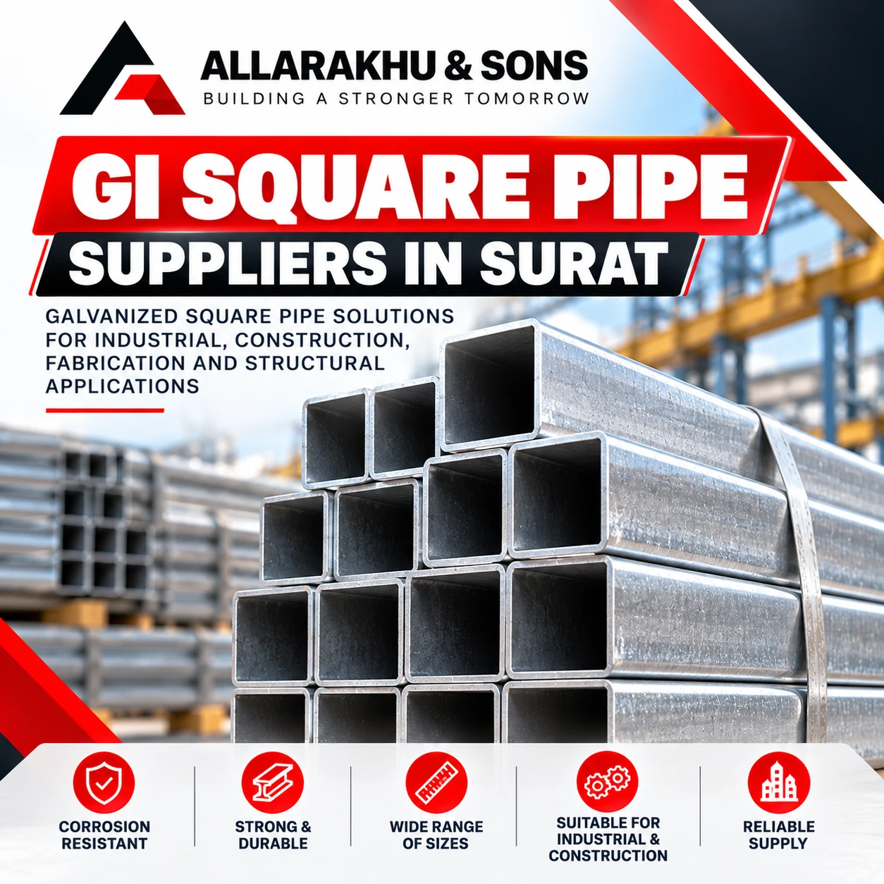 GI Square Pipe Suppliers in Surat