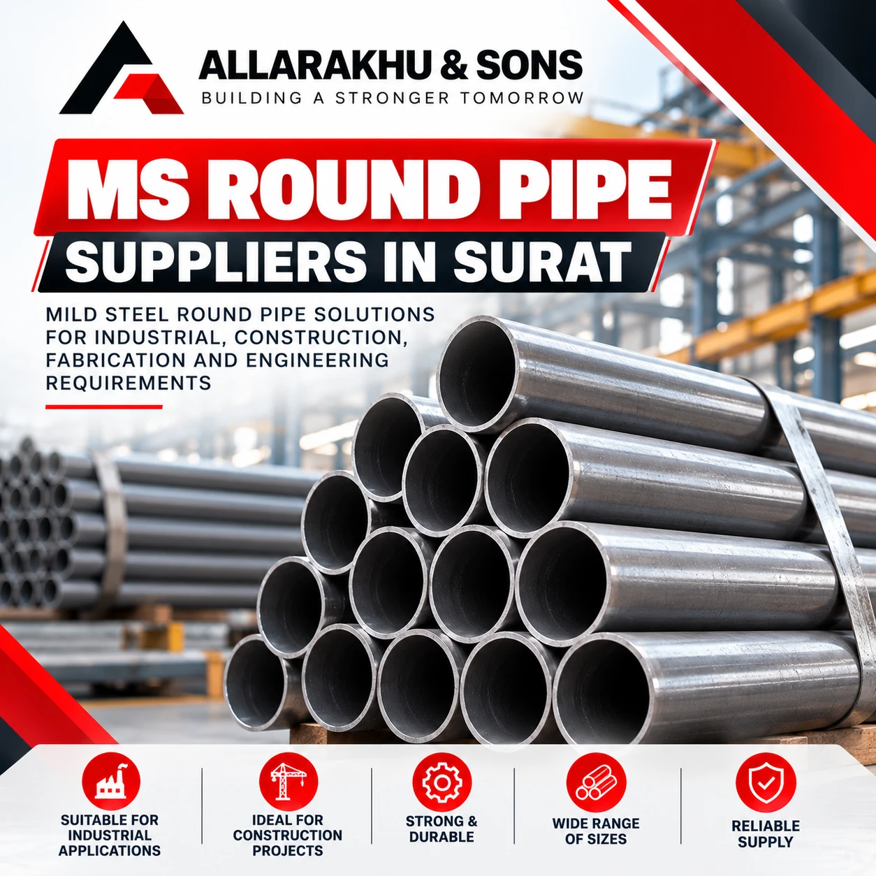 MS Round Pipe Suppliers in Surat