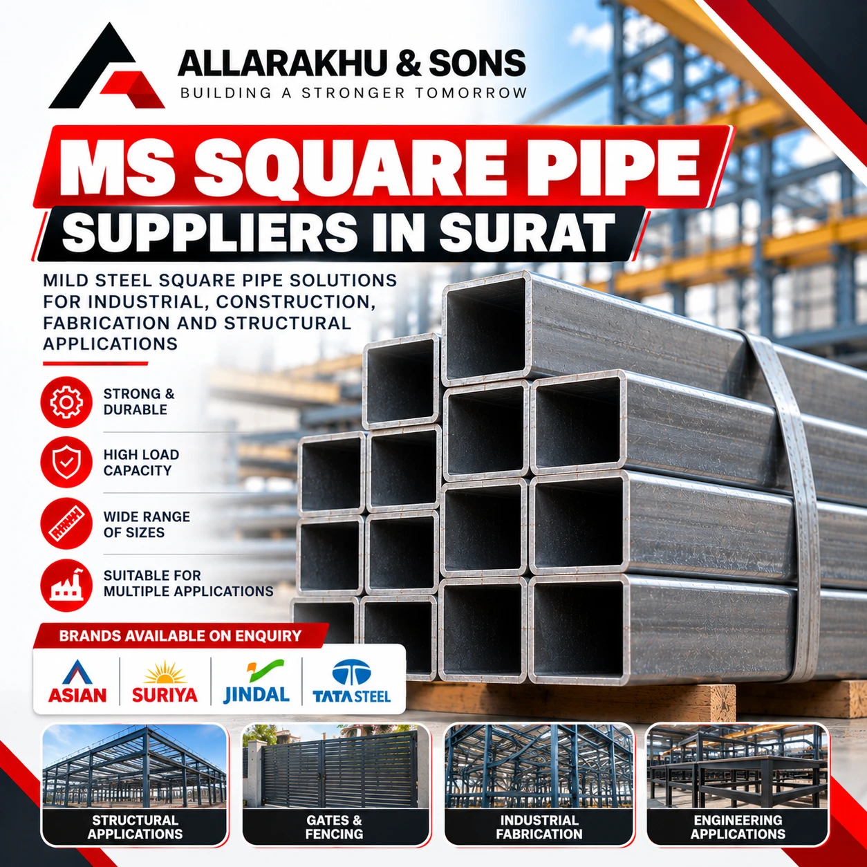 MS Square Pipe Suppliers in Surat